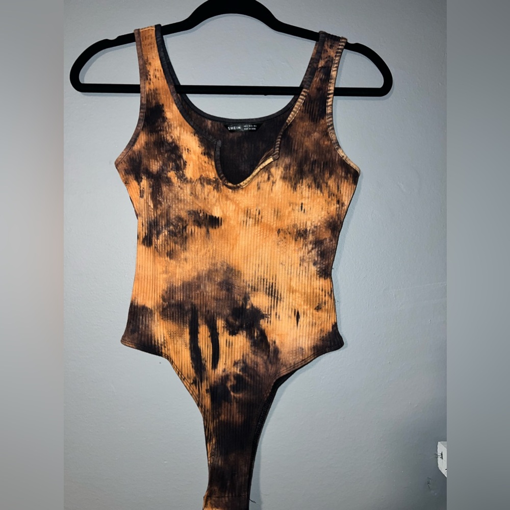 Tie Dye Rib-knit Tank Bodysuit